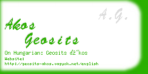 akos geosits business card